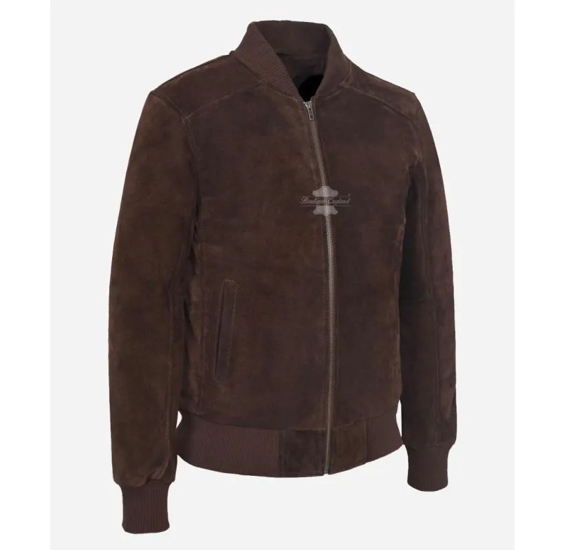70'S CLASSIC BOMBER Leather JACKET SUEDE LEATHER RETRO JACKET