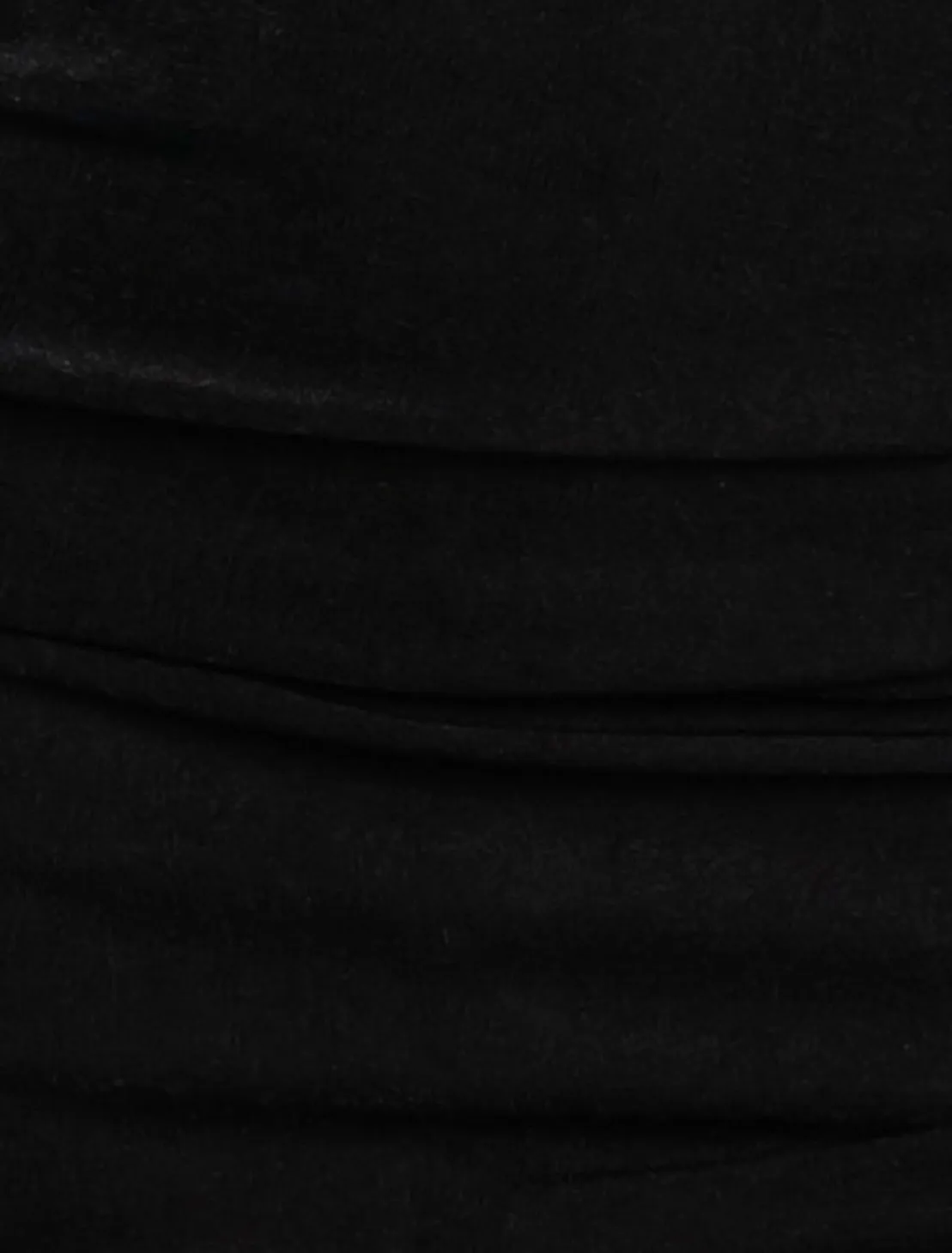 Black Long Sleeve Wrap V-Neck Fitted Dress