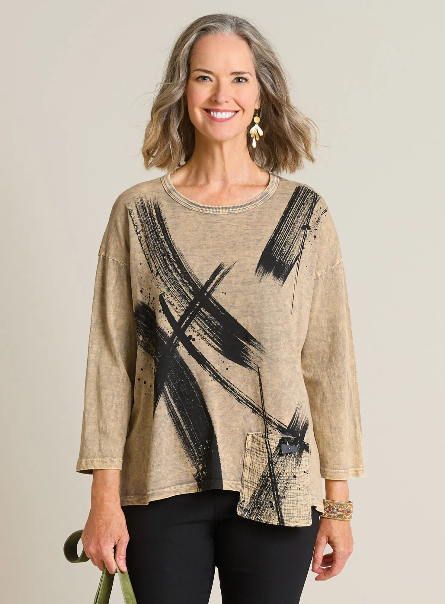 Broad Strokes Pocket Top