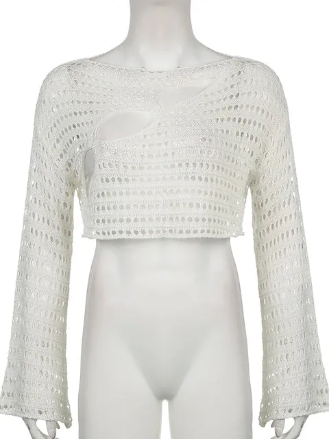 Crop Cut Out Knit Top
