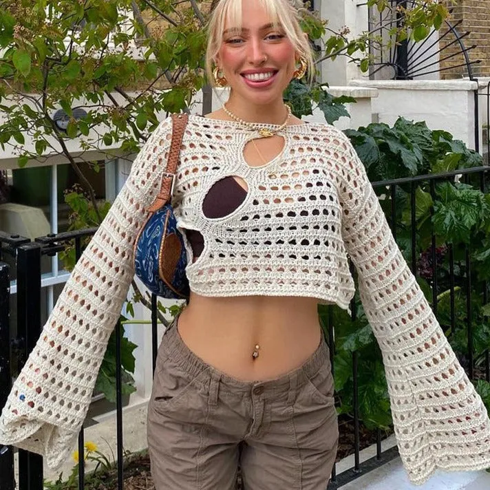 Crop Cut Out Knit Top