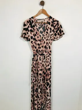 Dancing Leopard Women's Leopard Print Wrap Dress | UK12 | Pink