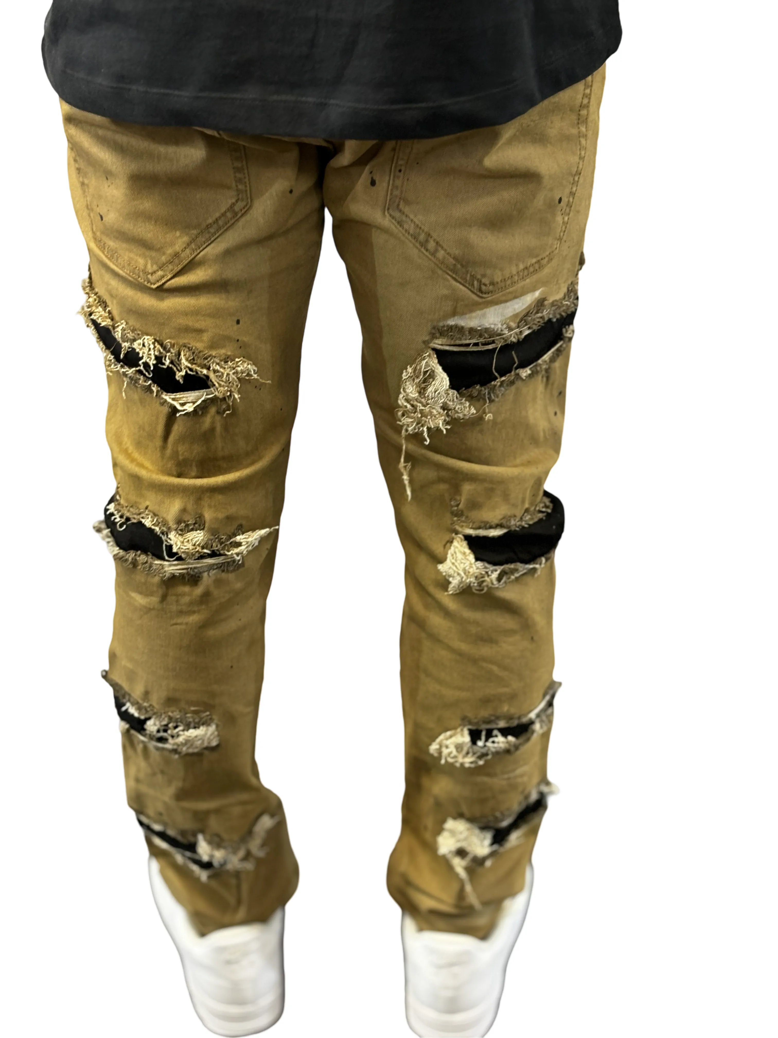 Denim City - Jeans - Black Ripped - Gold Mechanic