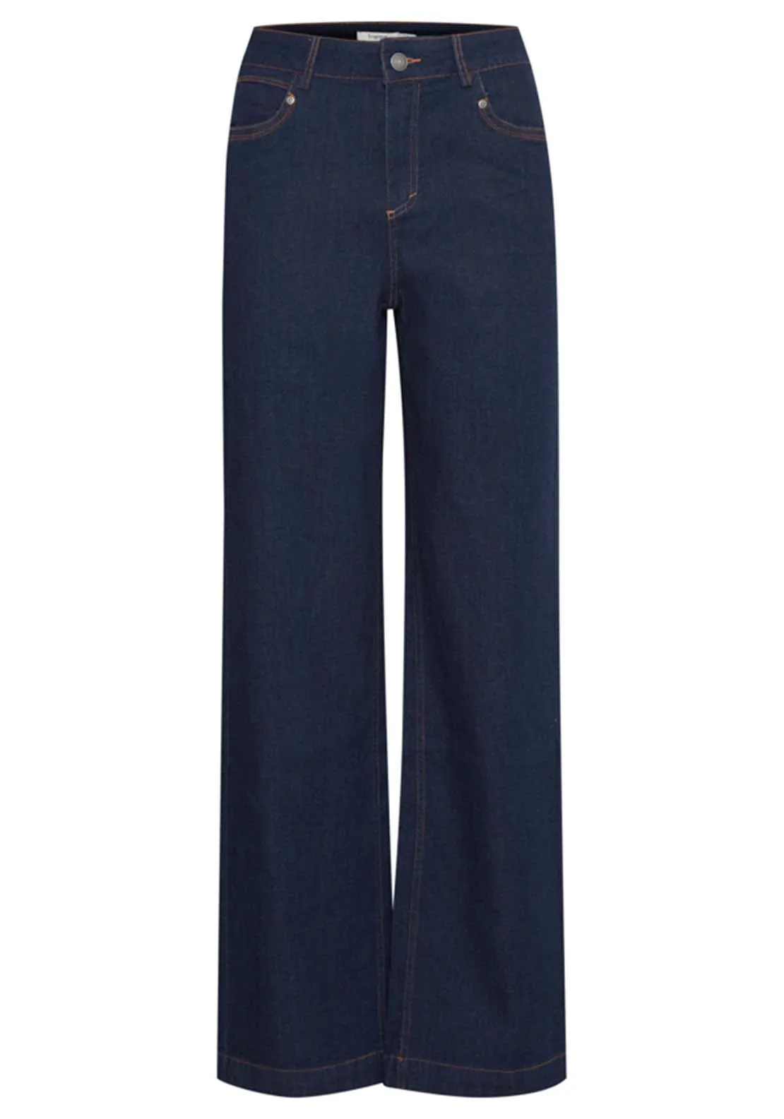 Denim Wide Leg Jeans - Raw Blue Denim