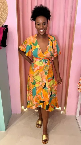 Em Wrap Dress - Yellow