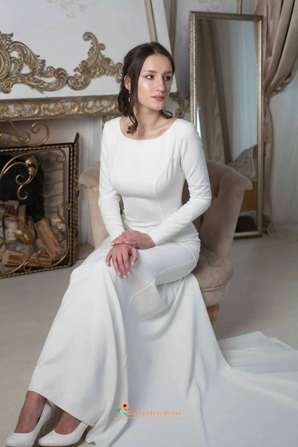 Fitted Long Sleeve Wedding Dress