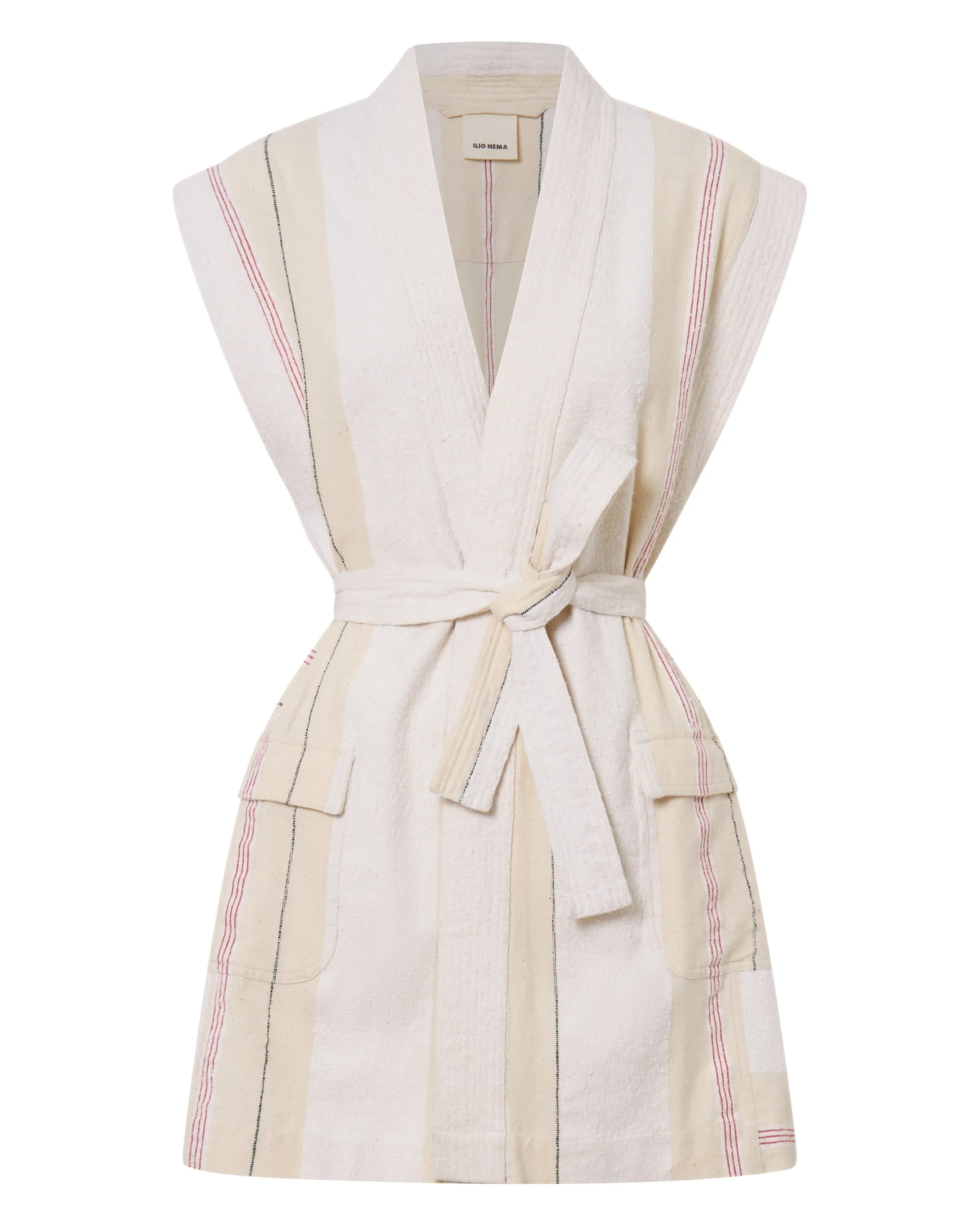 Graces Cream Boucle Stripe Dress