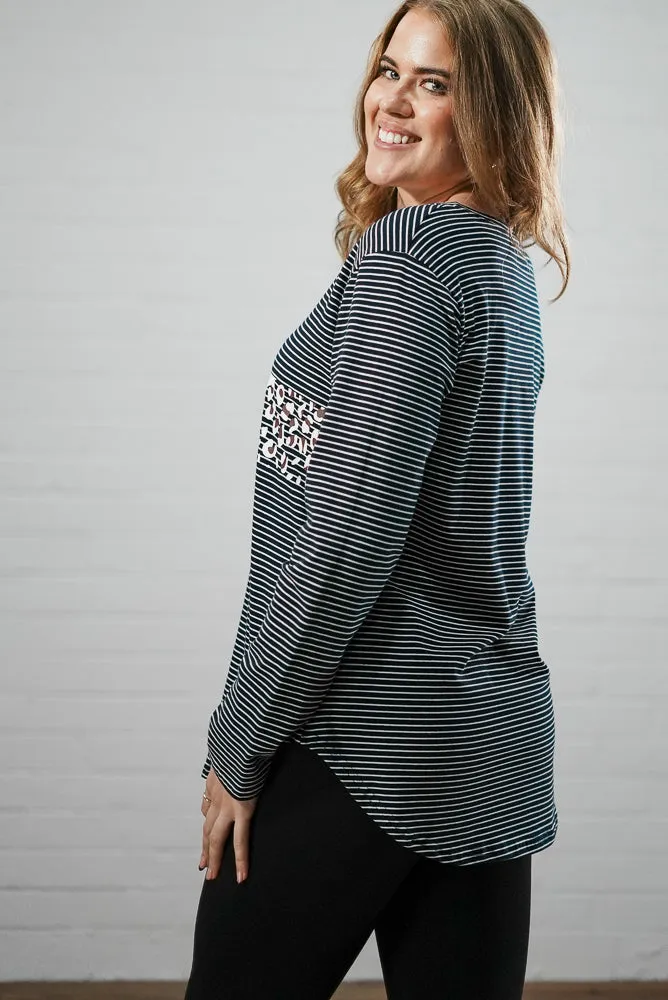 Long sleeve striped star top | PATTERN TOP