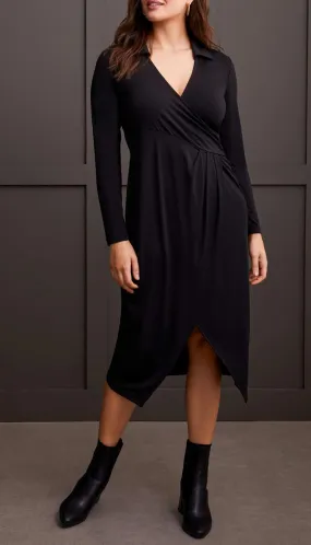 Longsleeve Faux Wrap Dress