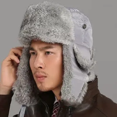 Men And Women Rabbit Fur Hat Couple Fur Skiing
