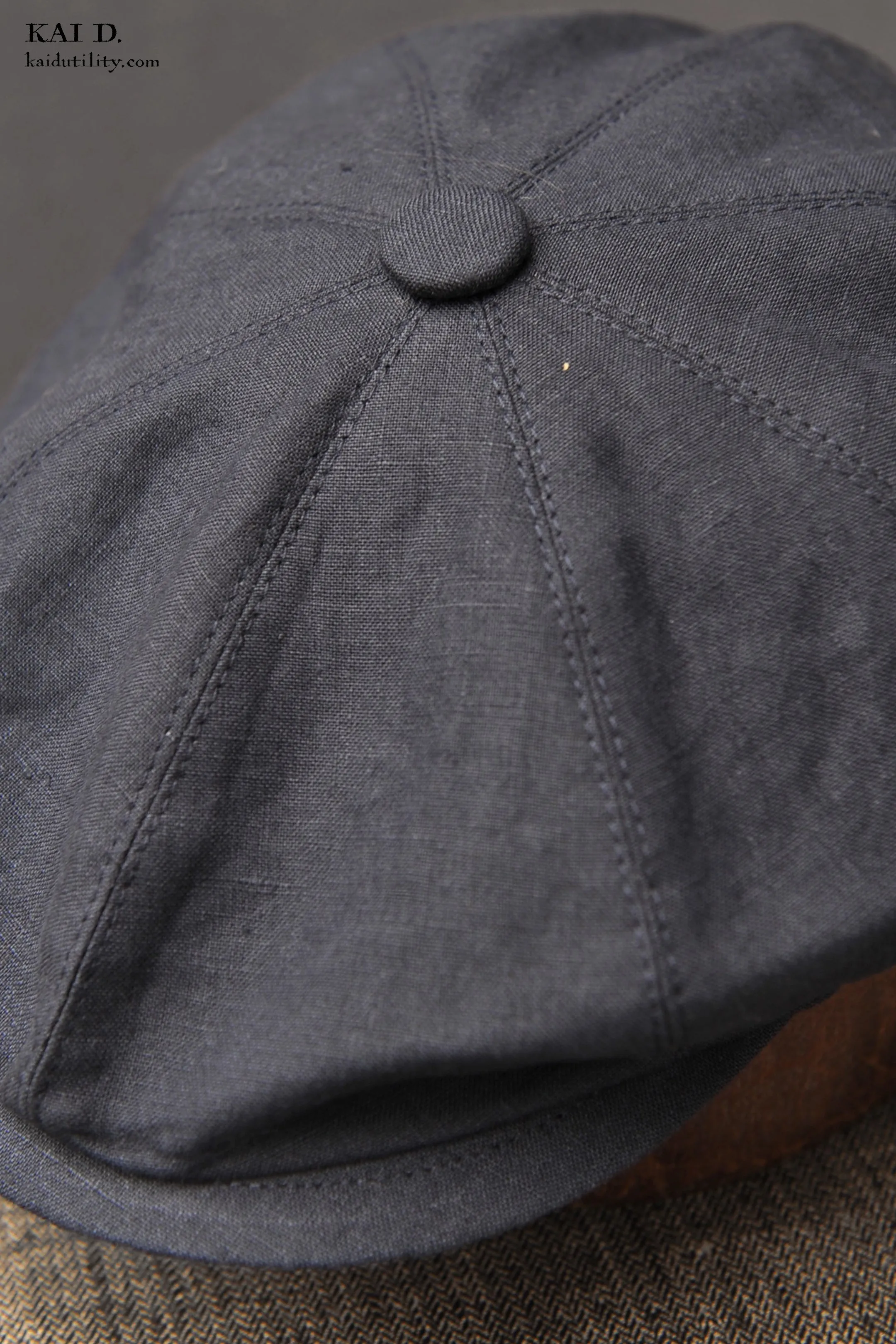Peaky Hat -  Belgian linen Navy - M, XL