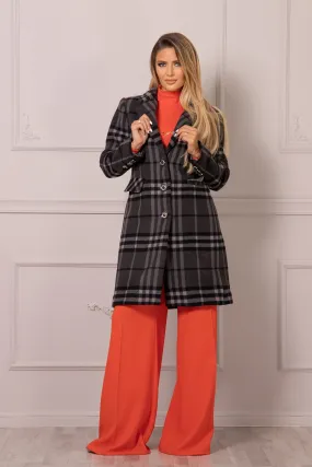 PLAID WOOL COAT