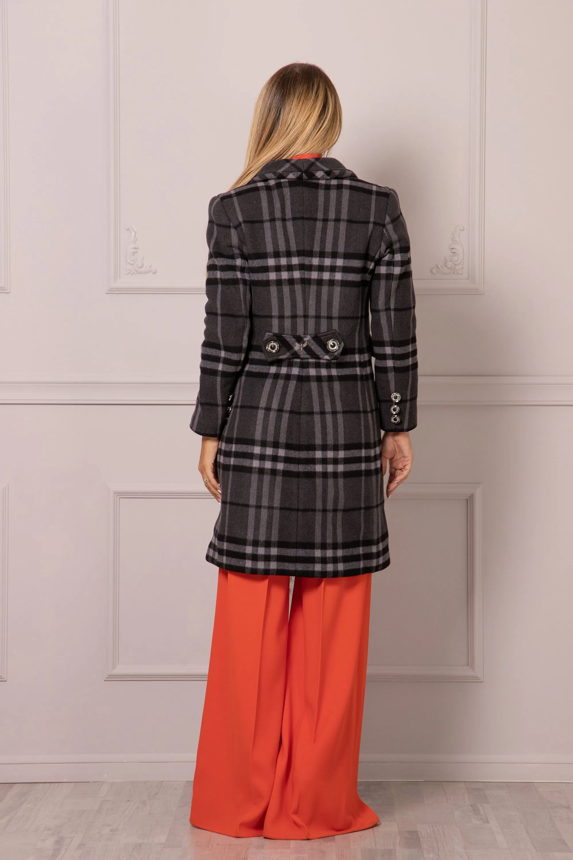 PLAID WOOL COAT