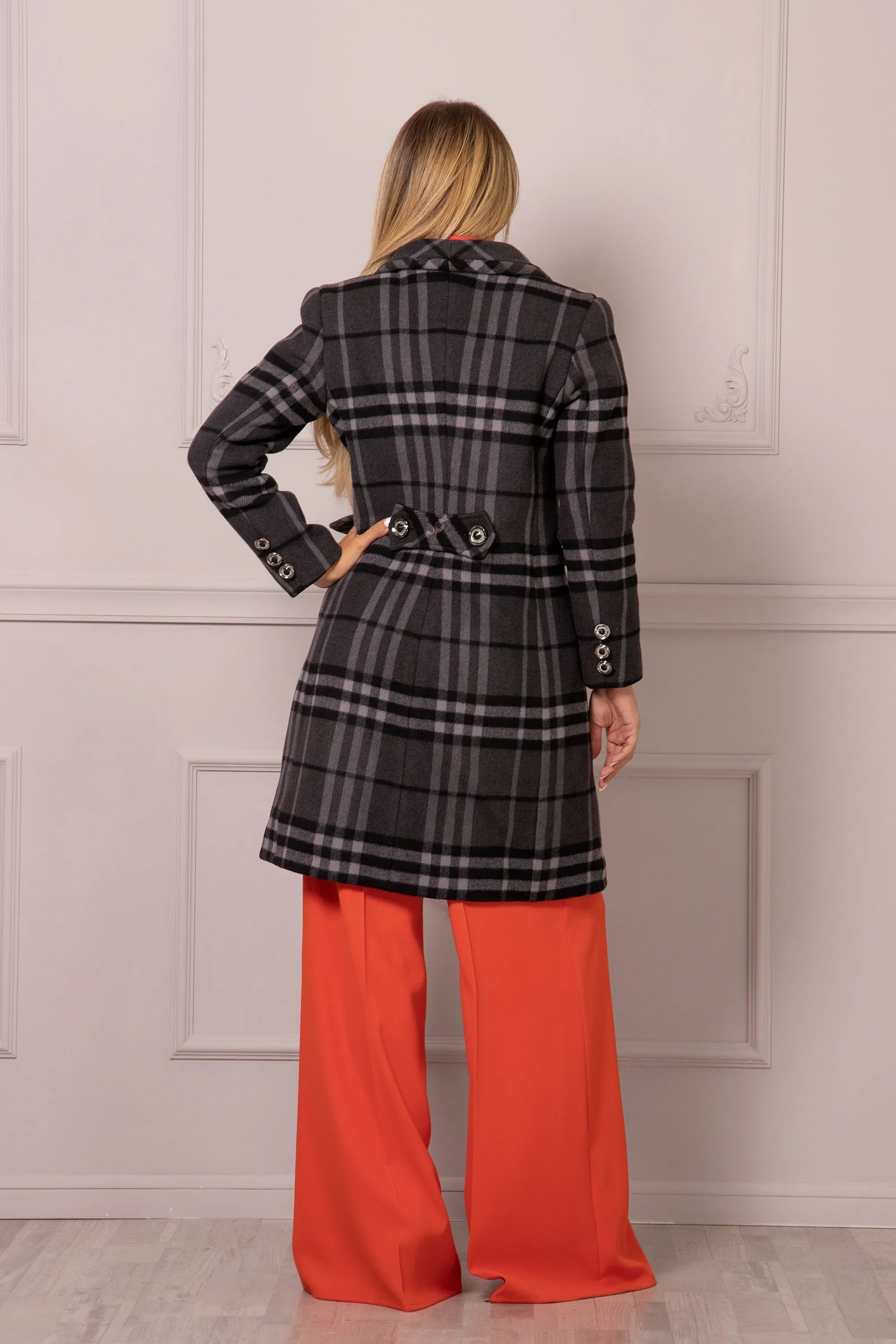 PLAID WOOL COAT
