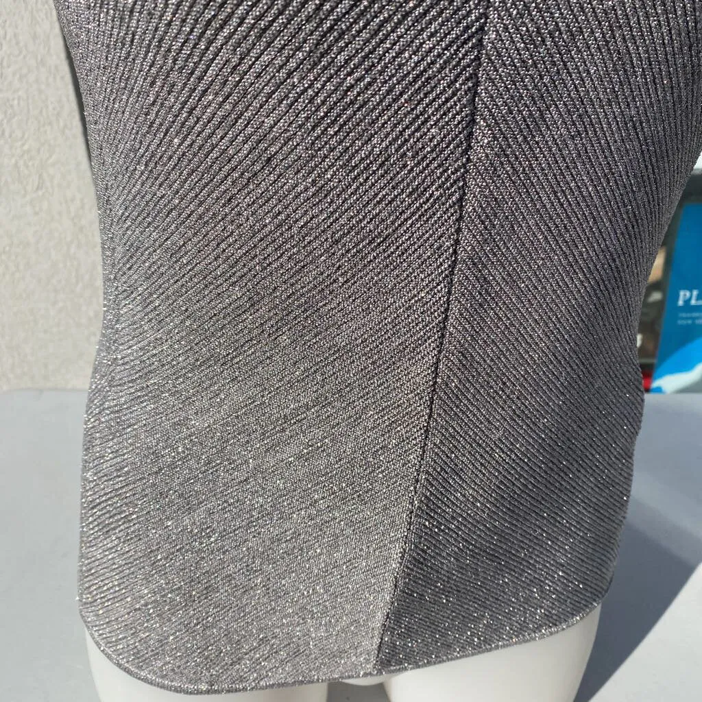 Reiss metallic knit top NWT M