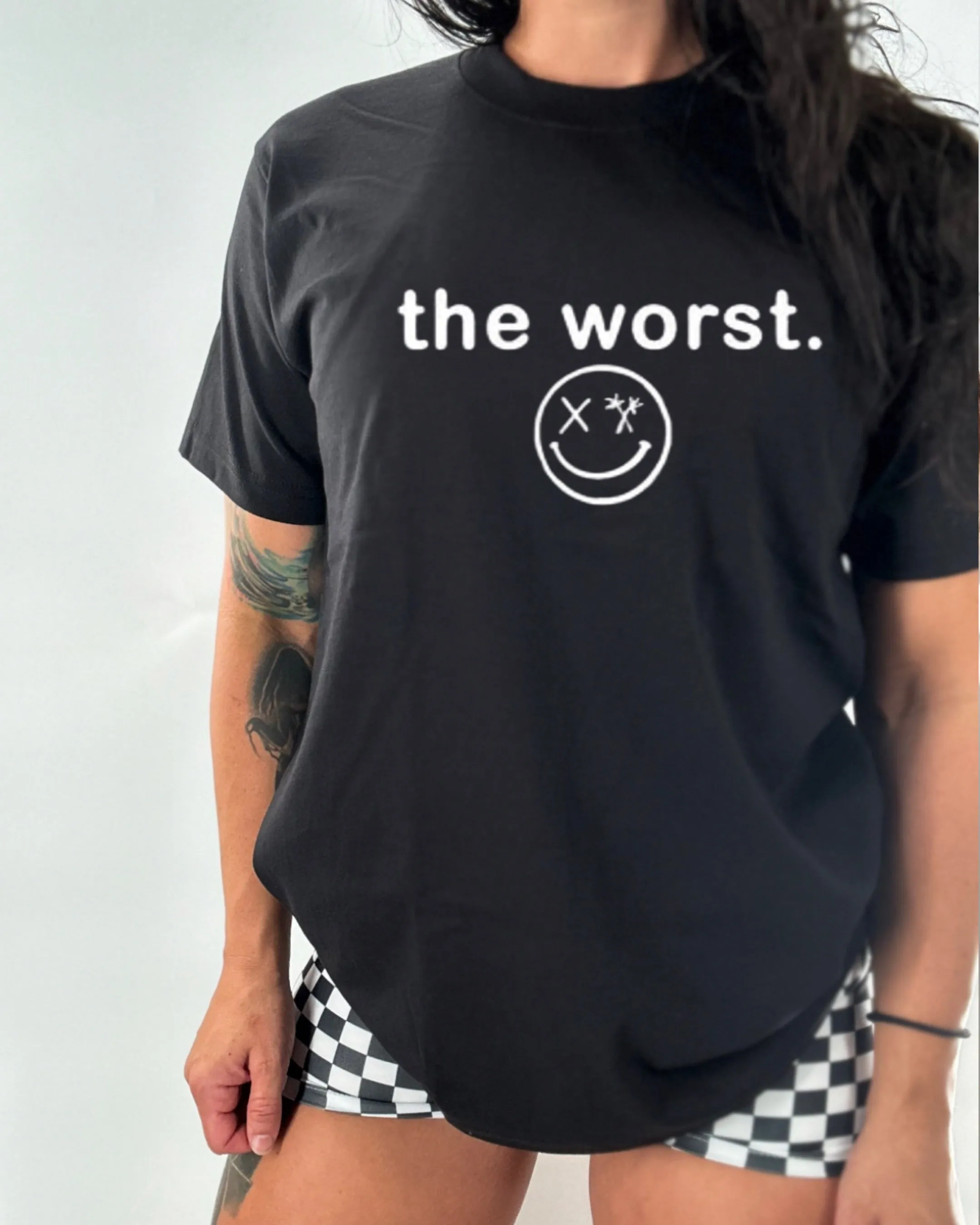 Salty Savage Ladies “the worst” Oversized Boyfriend Tee