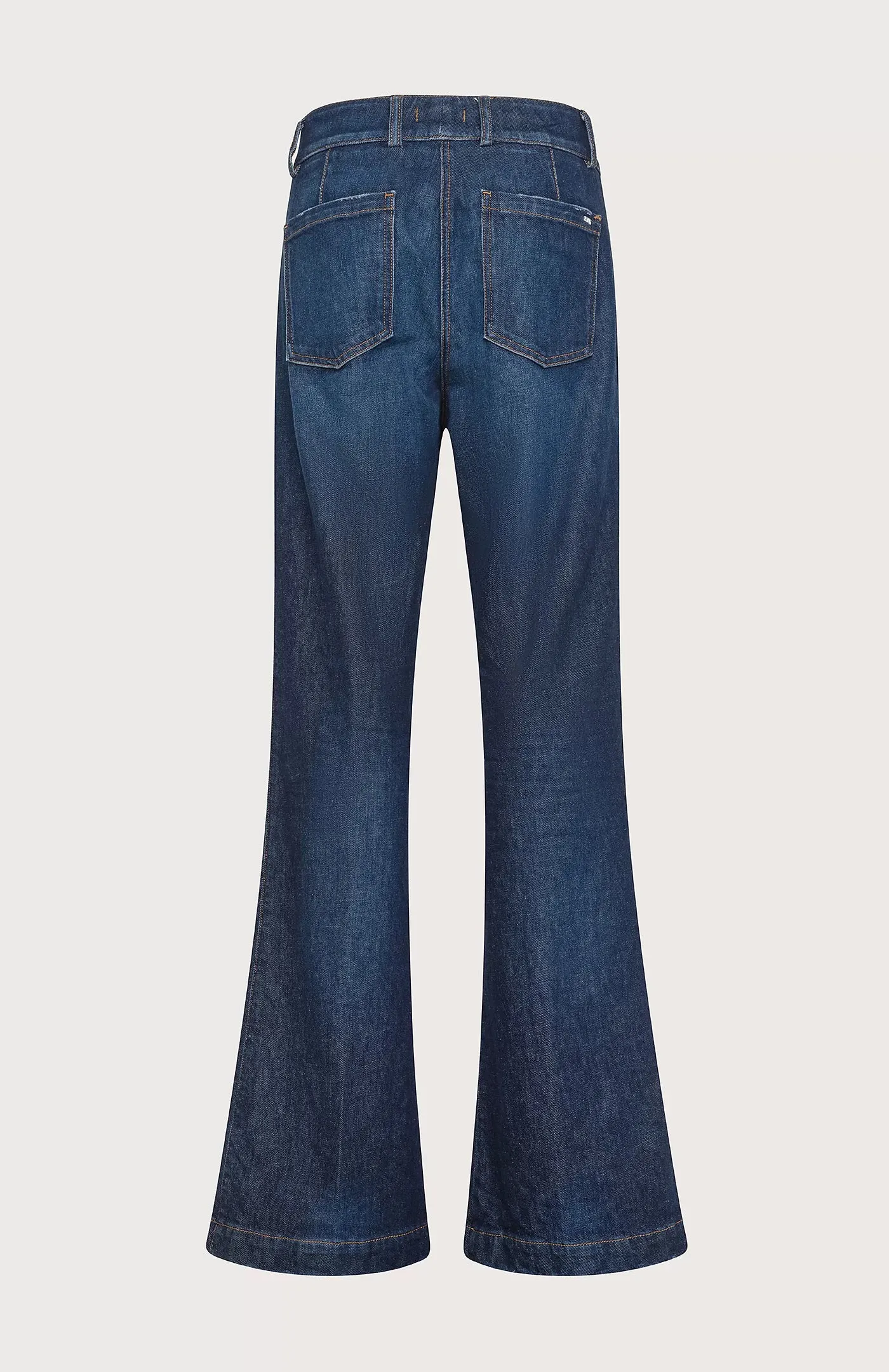 SEVENTY VENEZIA - STRETCH DENIM FLARED JEANS WITH FRONT PATCH POCKETS
