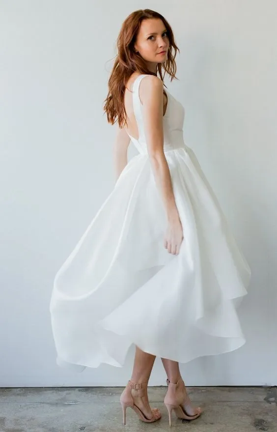 Simple High Low Informal Wedding Dress