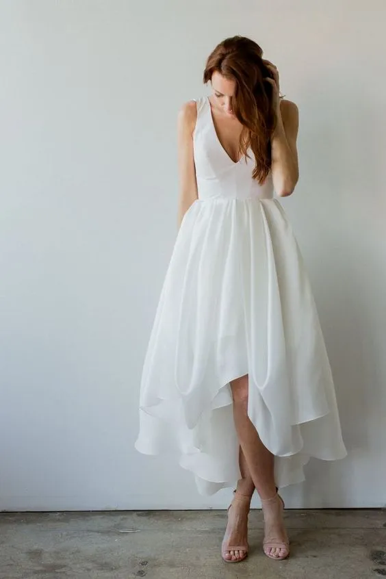 Simple High Low Informal Wedding Dress
