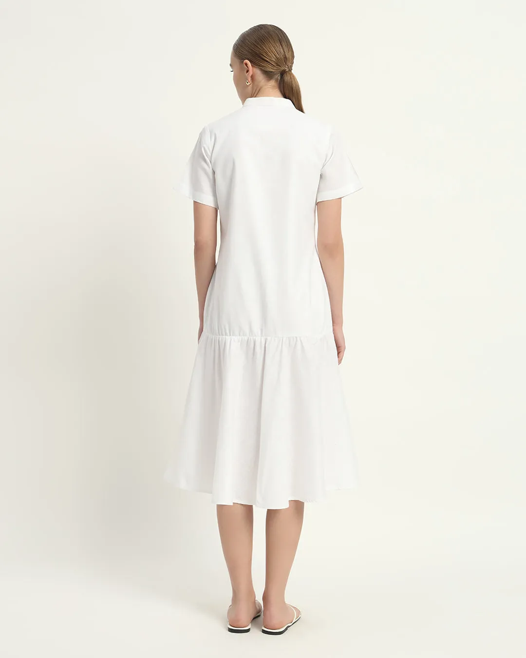 The Melrose Daisy White Linen Dress