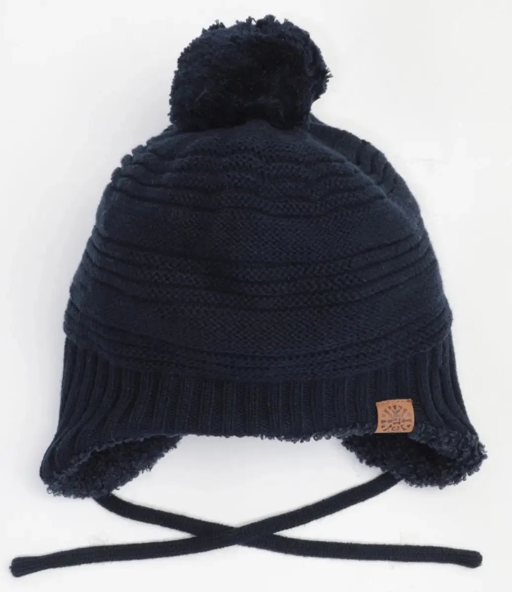 Unisex Cotton Knit Winter Hat - Navy | CALIKIDS