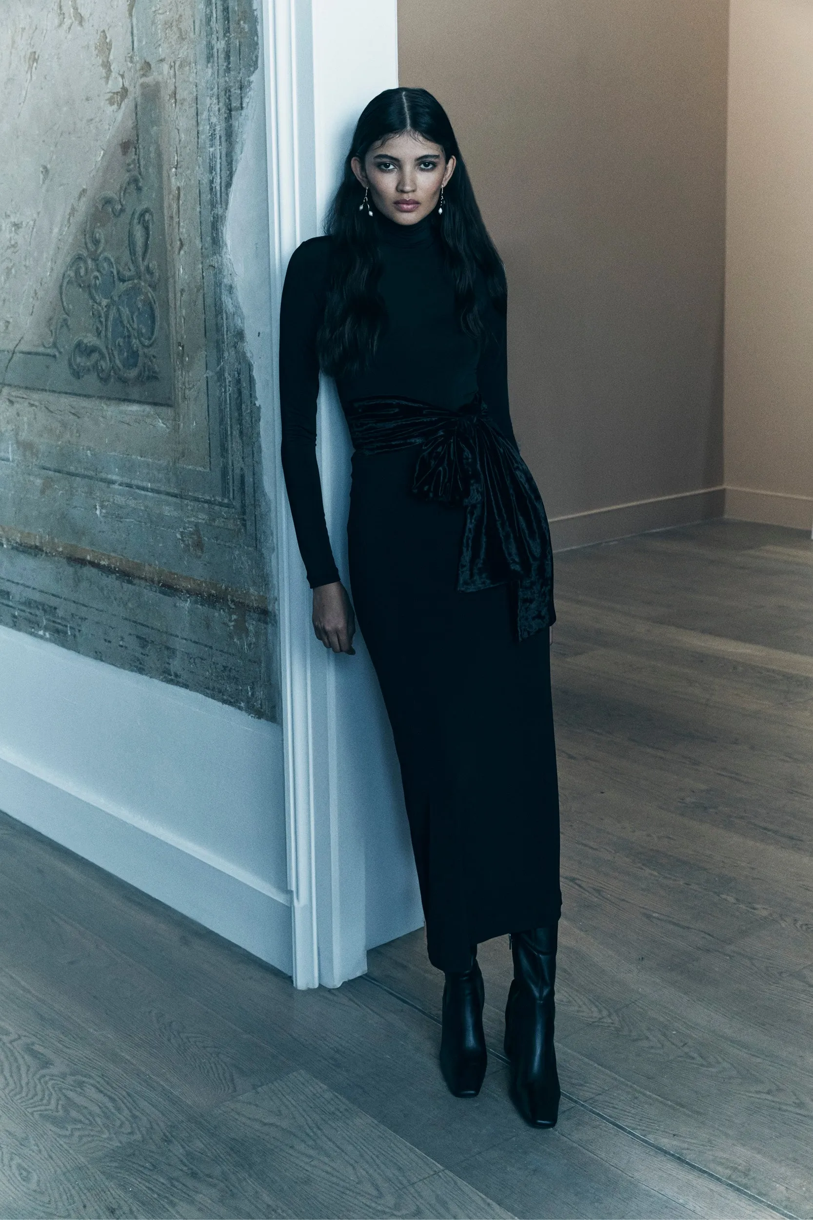 VIOLETTA JERSEY MIDI SKIRT