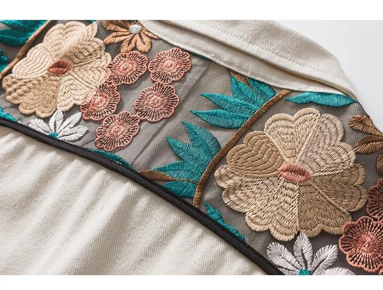 WLS Embroidered Floral Patchwork Jacket