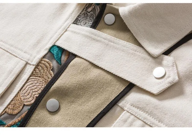 WLS Embroidered Floral Patchwork Jacket
