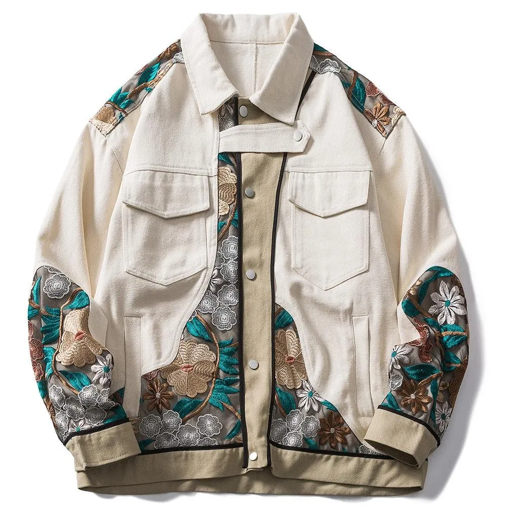 WLS Embroidered Floral Patchwork Jacket