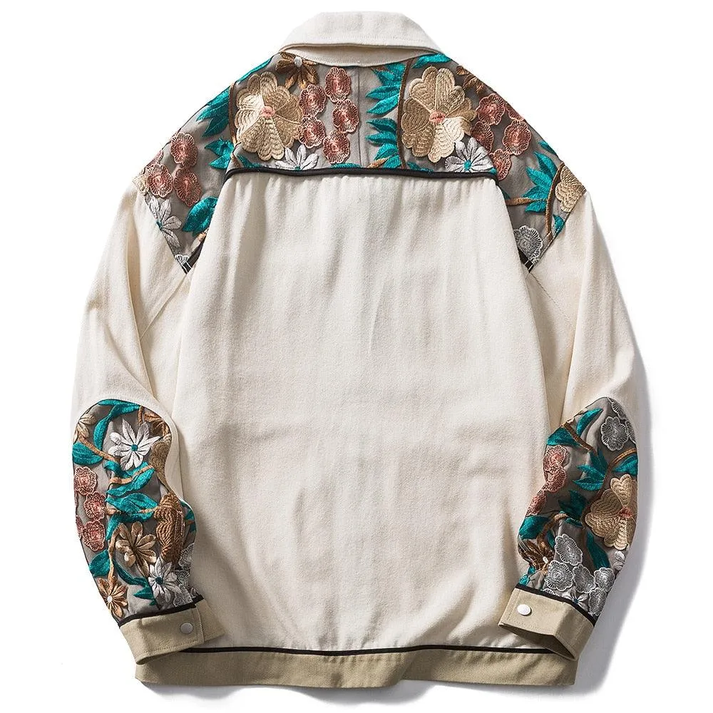 WLS Embroidered Floral Patchwork Jacket