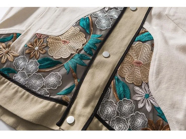 WLS Embroidered Floral Patchwork Jacket